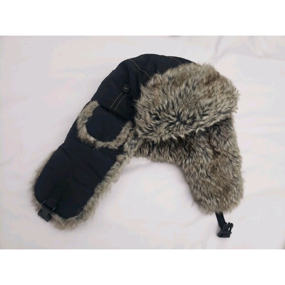 Mad Bomber Suplex Black Trapper Aviation Hat Faux Fur Size Large - Picture 1 of 9